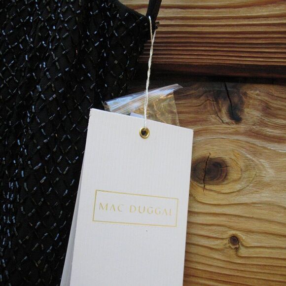 Mac Duggal 5531 HIGH NECK HALTER SLEEVELESS MIDI DRESS Black 2 - Picture 13 of 15